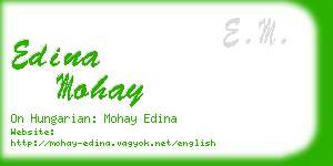 edina mohay business card